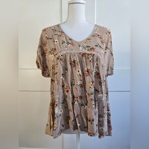 ODDY Floral Beige Blouse